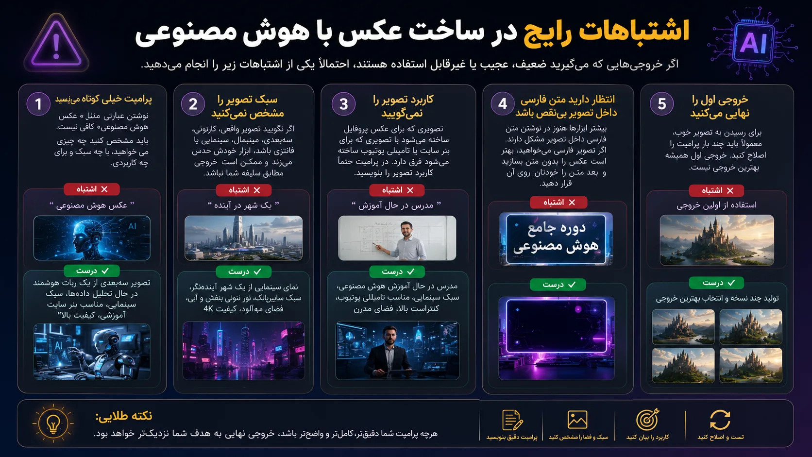 اشتباهات رایج در ساخت عکس با هوش مصنوعی