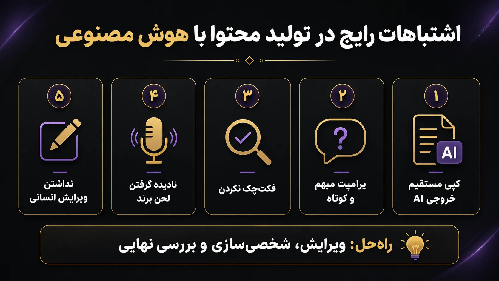 اشتباهات رایج در تولید محتوا با هوش مصنوعی